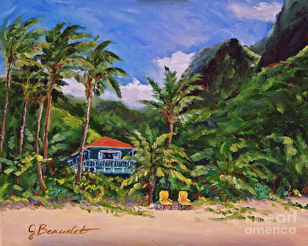 Tropical Art Print featuring the painting P F by Jennifer Beaudet