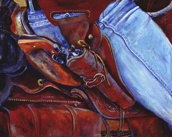 Pistol Art Print featuring the painting Packin by Page Holland