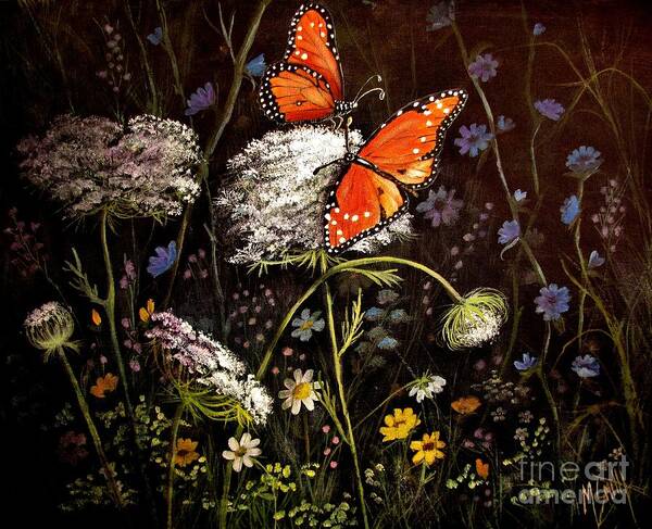 Queen Butterflies Art Print featuring the painting Pair Of Queens by Marilyn Smith