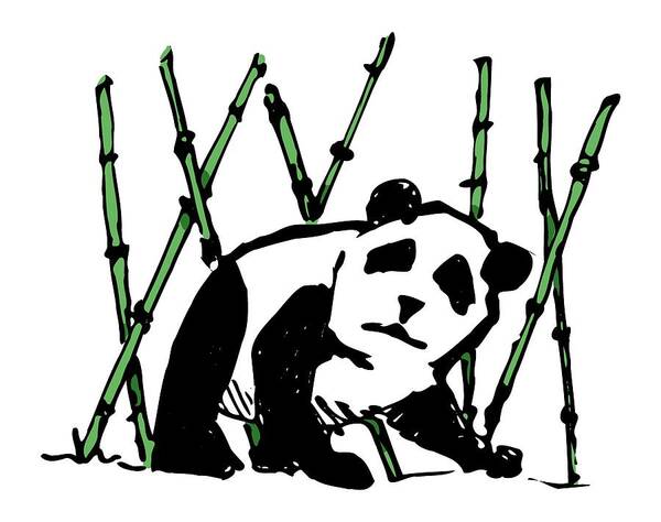 Panda Art Print featuring the digital art Panda by Piotr Dulski