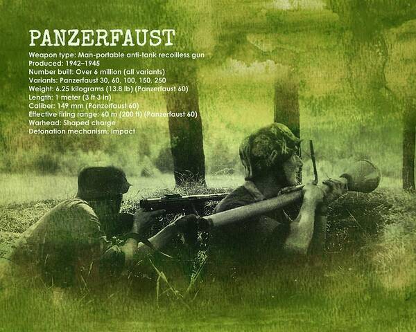 Panzer Art Print featuring the digital art Panzerfaust in action by John Wills