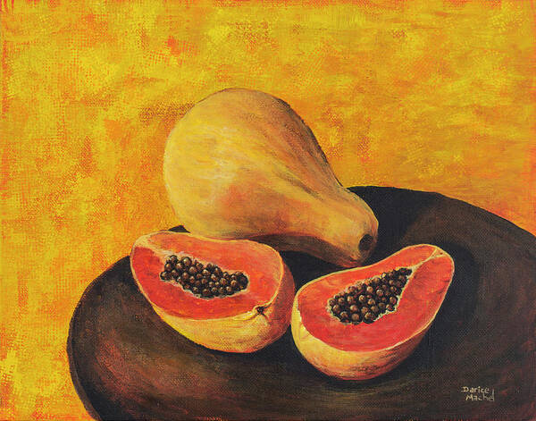 Still Life Art Print featuring the painting Papaya by Darice Machel McGuire