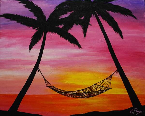 Hammock Art Print featuring the painting Paradise by Emily Page