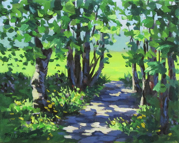 Acrylic Art Print featuring the painting Path in the Park II by Karen Ilari