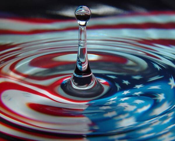 America Art Print featuring the photograph Pebble in the Pond by Dennis Sprinkle