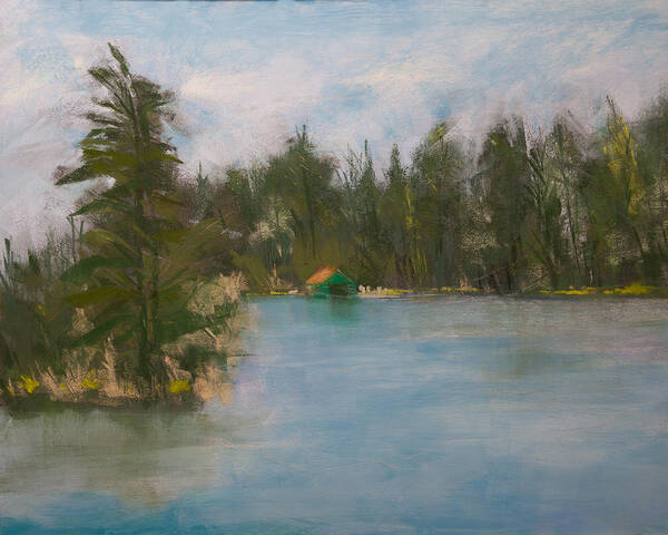 Penwood On Fourth Lake Art Print featuring the painting Penwood on Fourth Lake by David Patterson