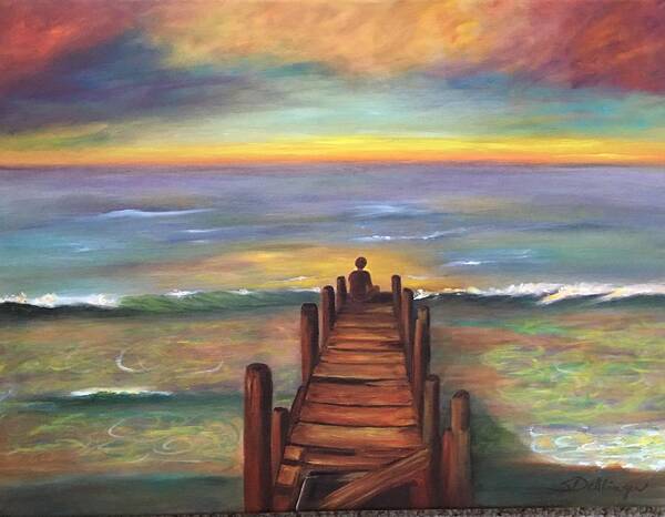 Seascape Art Print featuring the painting Perfect Solitude by Susan Dehlinger