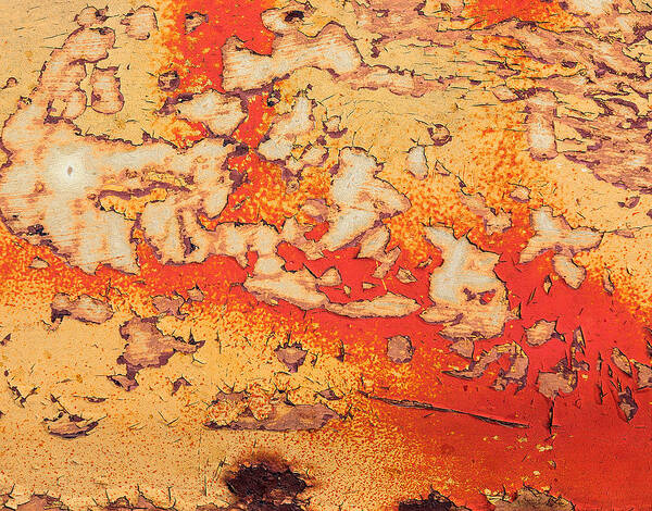 248 Pickup Warm Abstract Contemplative Paint Paints Painting Painterly Vermont Vt United States America Horizontal Horizontals Wide Warm Texture Textures Red Reds Orange Oranges Orangered Orangereds Yellow Yellows Tan Tans Color Steve Steven Maxx Photography Photo Photographs Art Print featuring the photograph Pickup Warm by Steven Maxx