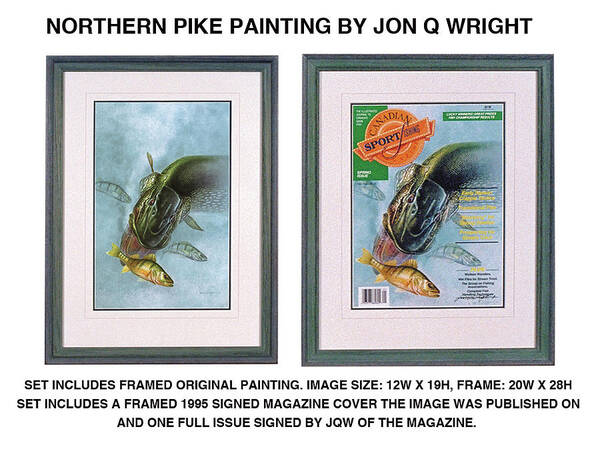 Jon Q Wright Art Print featuring the painting Pike and Perch by JQ Licensing