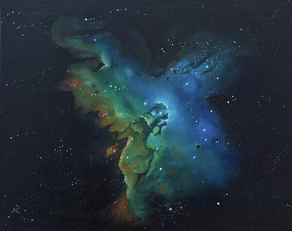 Space Art Print featuring the painting Pillars of Creation by Neslihan Ergul Colley
