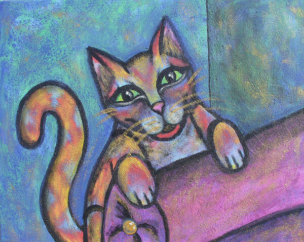 Kitty Art Print featuring the painting Please by Sarah Crumpler