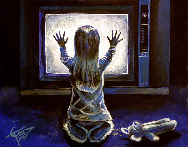 Poltergeist Art Print featuring the painting Poltergeist by Tom Carlton