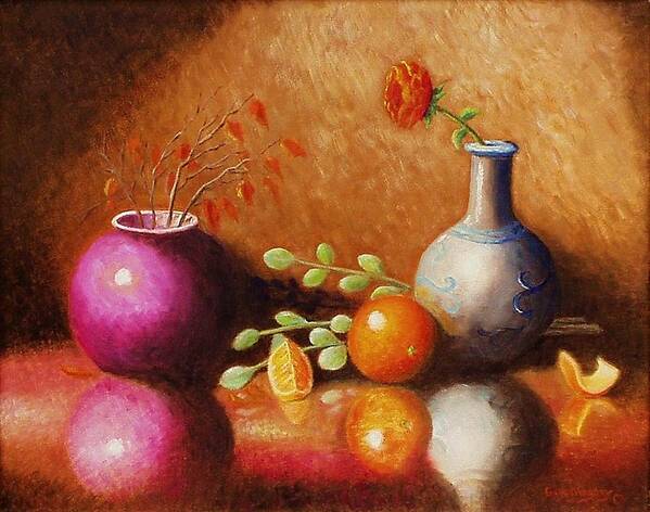 Still Life Art Print featuring the painting Pottery plus by Gene Gregory