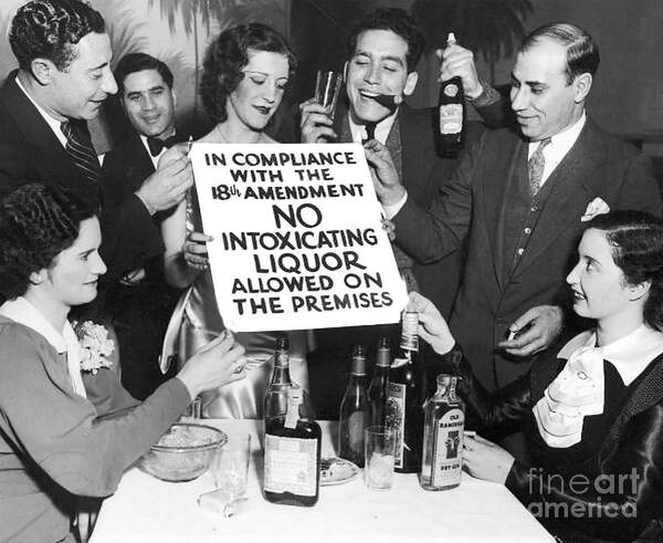 Prohibition Art Print featuring the photograph Prohibition Ends Let's Party by Jon Neidert