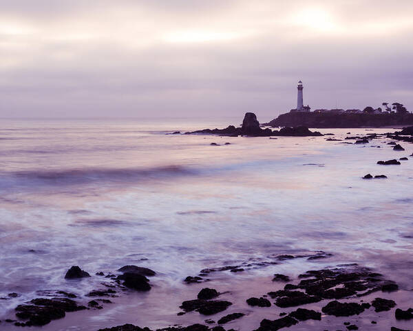 Pigeon Point Lighthouse Art Print featuring the photograph Purple Glow At Pigeon Point Lighthouse Alternate Crop by Priya Ghose