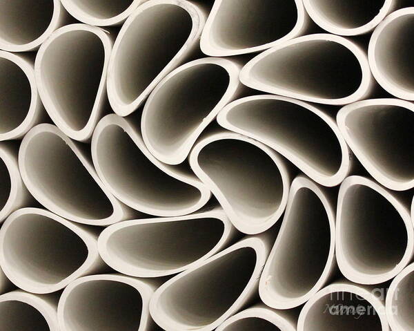 Pvc Pipe Openings Art Print featuring the photograph PVC Pipe Twirl by Natalie Dowty
