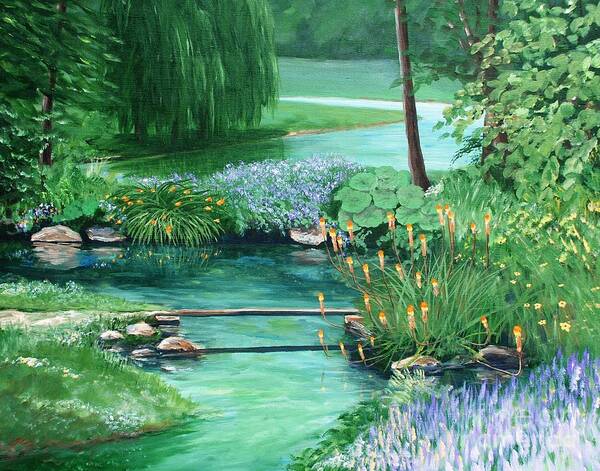 Stream Art Print featuring the painting Quiet Stream by Keith Wilkie