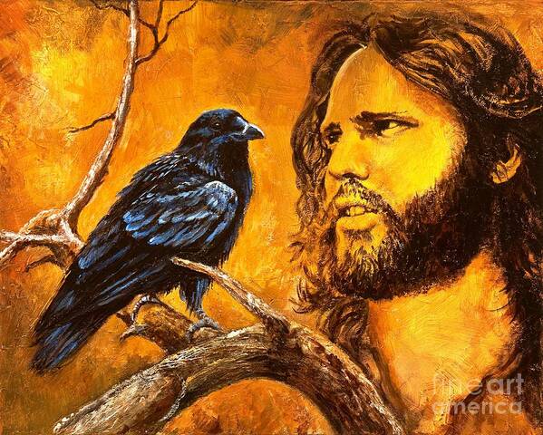 Jim Morrison Art Print featuring the painting Raven by Igor Postash