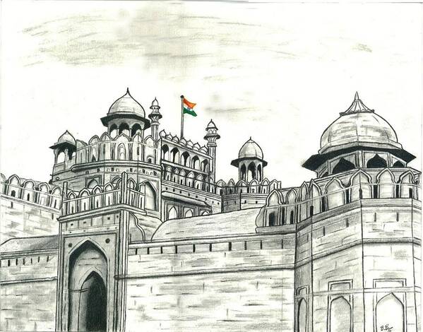 Red Fort Painting | Red Fort Drawings | Snehgangal-saigonsouth.com.vn
