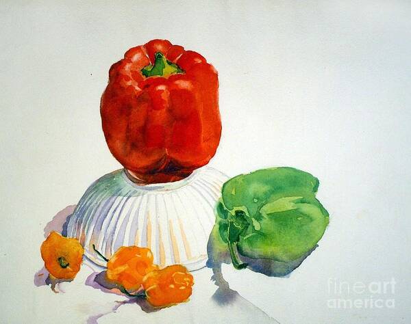 Peppers Art Print featuring the painting Red Rules by Elizabeth Carr