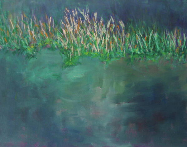 Impressionist Art Print featuring the painting Reeds at Green Cay by Ellen Eschwege