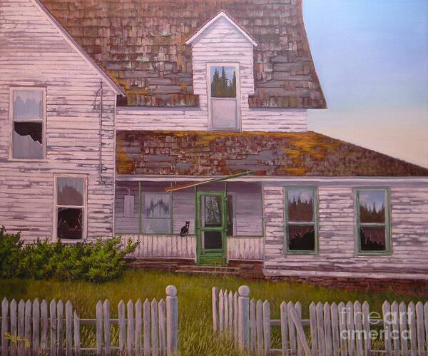 Old House Art Print featuring the painting Reflections of the Past by Paul K Hill