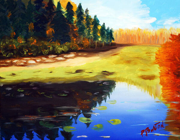 Landscape Art Print featuring the painting Reflections by Phil Burton