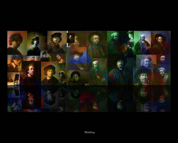 Postmodernism Art Print featuring the digital art Rembrandt and Colors by van Gogh by David Bridburg