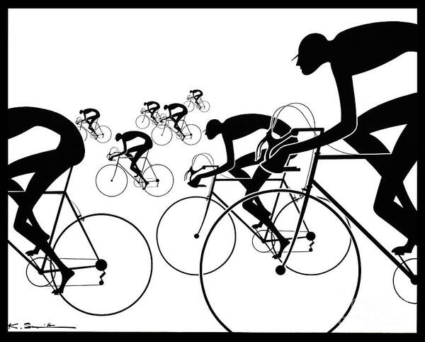Retro Bicycle Silhouettes 1986 Art Print featuring the photograph Retro Bicycle Silhouettes 1986 by Padre Art