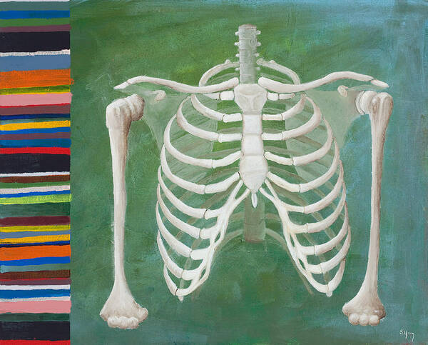 Bones Art Print featuring the painting Ribbing by Sara Young