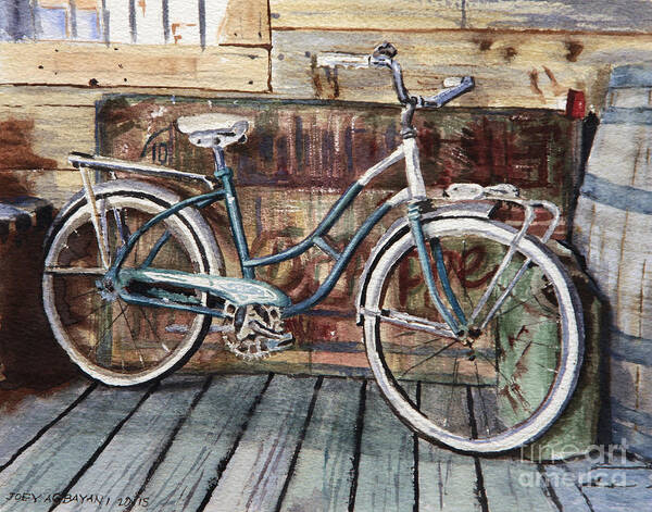 Vintage Art Print featuring the painting Roadmaster Bicycle by Joey Agbayani