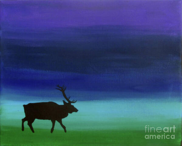 Elk Art Print featuring the painting Roaming Elk by Sara Becker