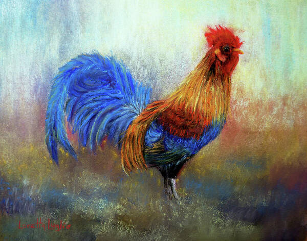 Rooster Art Print featuring the painting Rooster by Loretta Luglio