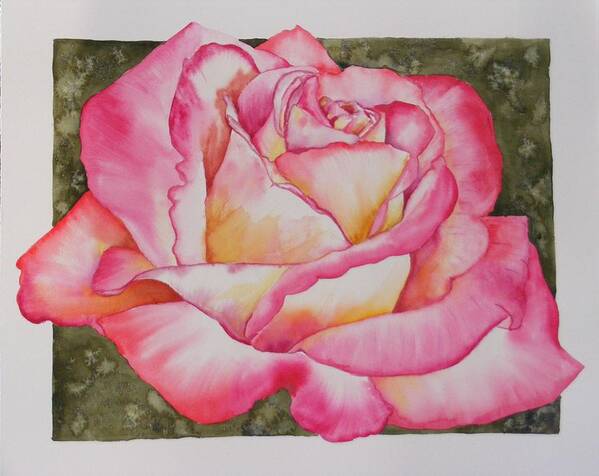 Red Art Print featuring the painting Rose 4 by Diane Ziemski