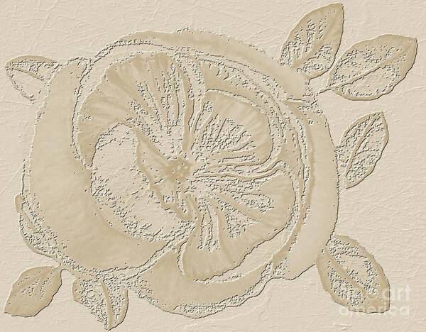 Mixed Medium Art Print featuring the digital art Rose Fossil by Delynn Addams