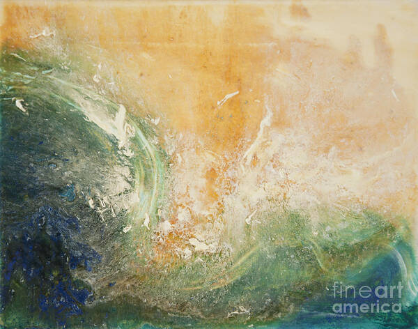 Ocean Art Print featuring the painting Rugged Coast Aerial View by Shelley Myers