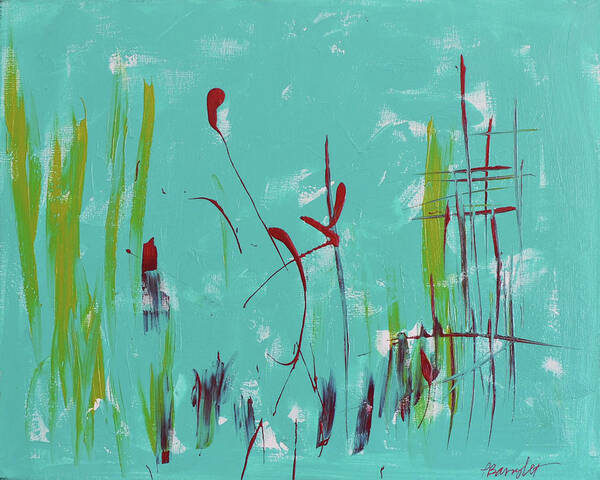 Top Art Print featuring the painting Rushes And Reeds by Paulette B Wright