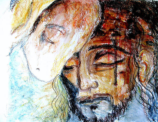 Jesus Art Print featuring the mixed media Sacrifice Lamb of God by Sarah Hornsby