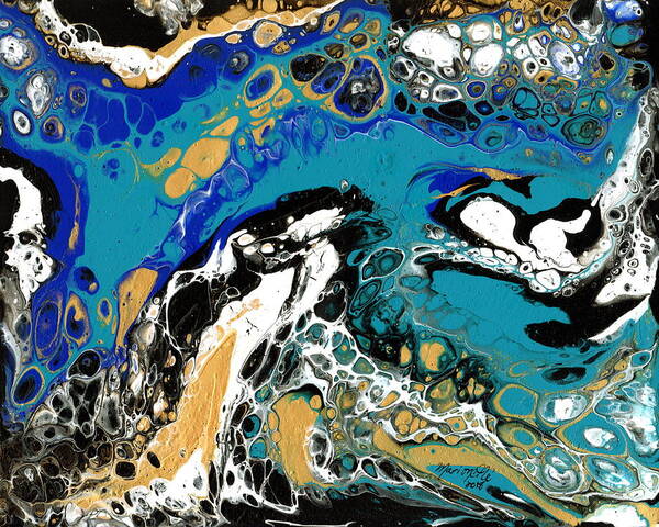 Acrylic Pouring Art Print featuring the painting Salt Water by Marionette Taboniar