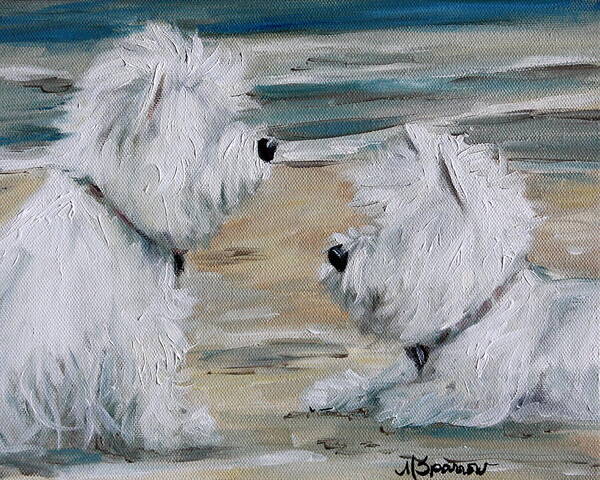 Art Art Print featuring the painting Salty Dawgs by Mary Sparrow