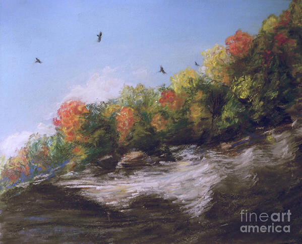 Fall Art Print featuring the painting Soaring Over the North Rim, Autumn by Susan Sarabasha