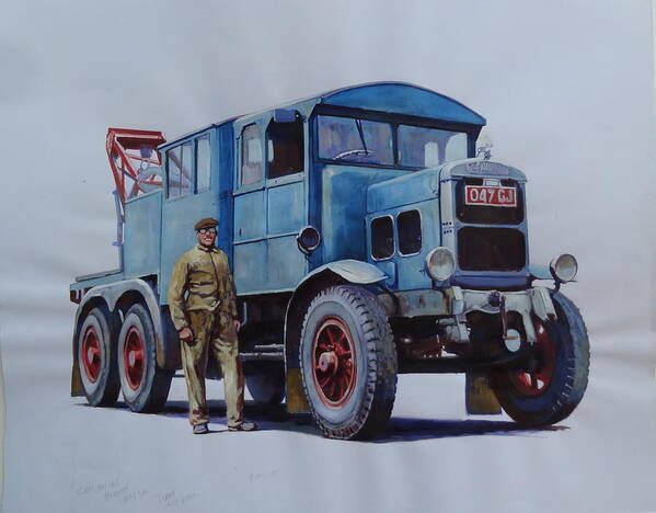 Scammell Art Print featuring the painting Scammell wrecker. by Mike Jeffries