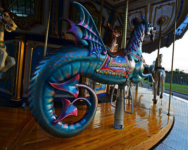 Boston Art Print featuring the photograph Scary Merry Go Round Boston Common Carousel by Toby McGuire