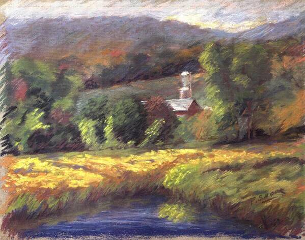 Schoharie Valley Upstate New York Landscape Art Print featuring the pastel Schoharie Valley by Pat Snook