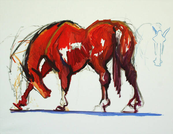 Horse Art Print featuring the painting Scratch where it itches by Gregg Caudell