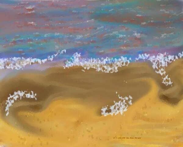 Landscape Art Print featuring the digital art Sea.Breeze.Wet sand. by Dr Loifer Vladimir