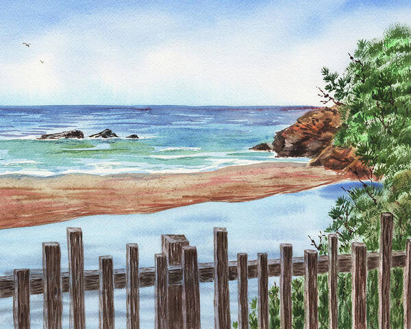 Seashore Art Print featuring the painting Seascape Low Tide by Irina Sztukowski