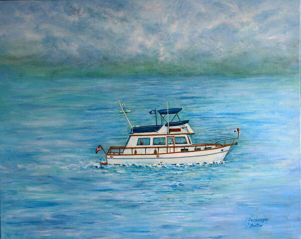 Grand Banks Art Print featuring the painting Seascape by Lynn Buettner