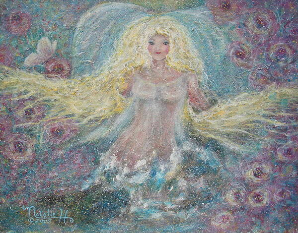 Angel Art Print featuring the painting Secret Garden Angel 3 by Natalie Holland
