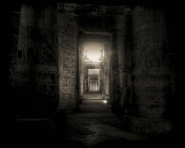 Abydos Art Print featuring the photograph Seti I Temple Abydos by Nigel Fletcher-Jones